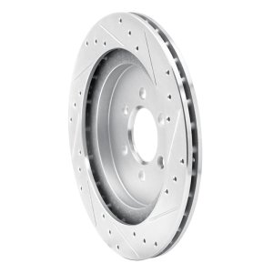 Dodge Viper Brake Rotor (1) - Rear Left - R1 Concepts - Drilled & Slotted - Silver - `92-`02